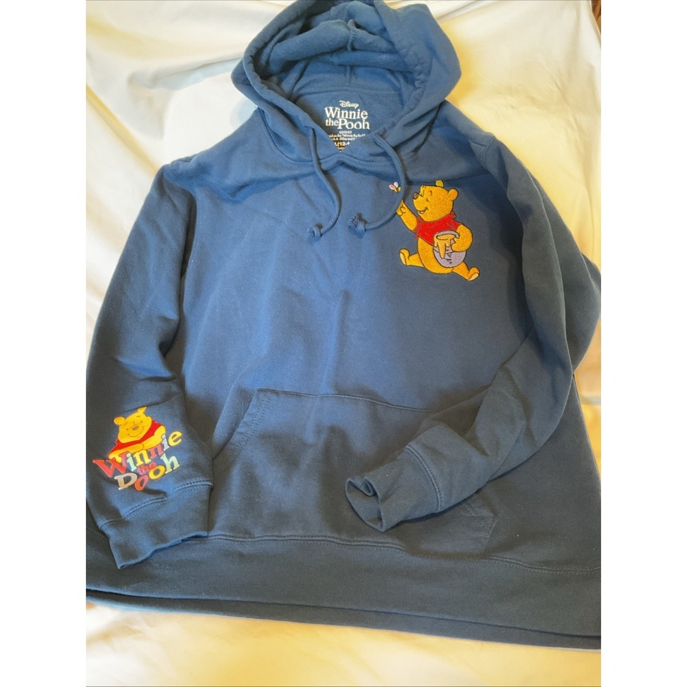 Disney L (12-14) Navy Sweatshirt Embroidered Winnie The Pooh "Stay Sweet"